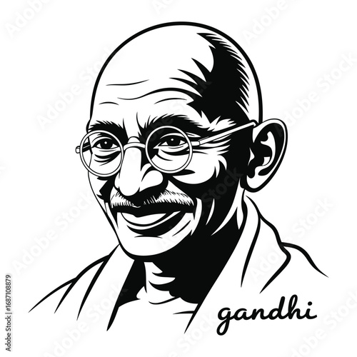 Mahatma Gandhi: An Old Age Picture.