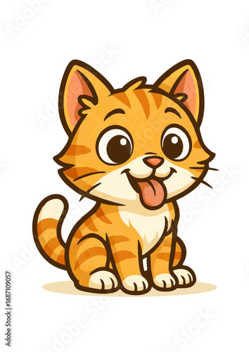 Funny Orange Tabby Cat Mascot