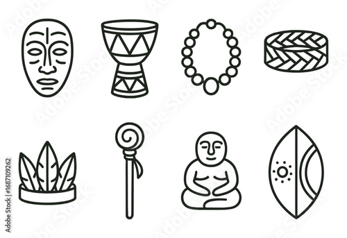 Business communication and management icons set on dark background