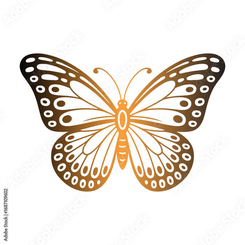 Vector illustration of a colorful swallowtail butterfly, a beautiful insect with wings, isolated on a white background