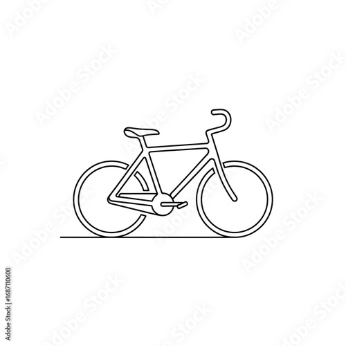 Minimalist Line Art Illustration of a Bicycle for Outdoor Activities and Transportation