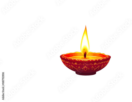 Diwali diya lamps, isolated PNG
