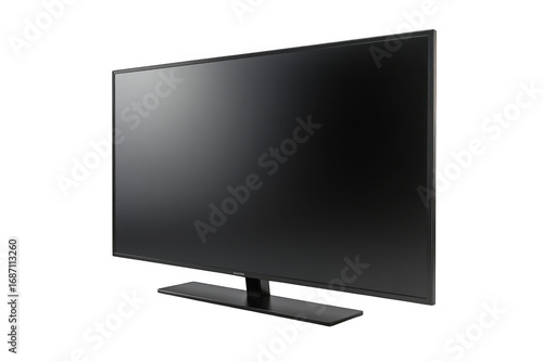 High resolution modern flat screen television mockup display technology lcd led smart tv isolated on transparent background