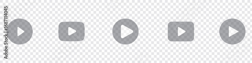Round play button icons on transparent background. EPS 10