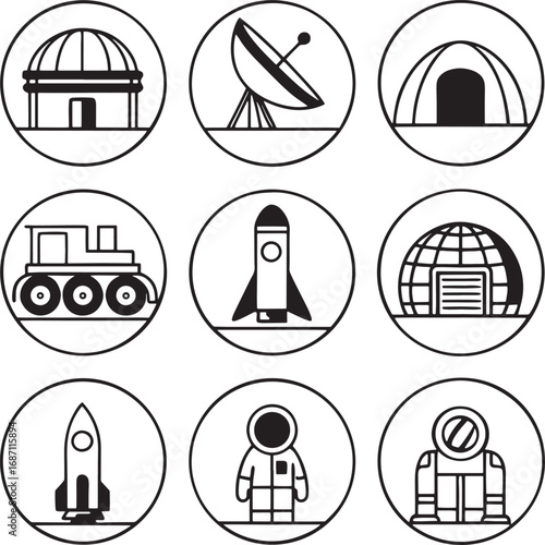Space Exploration Icons Set