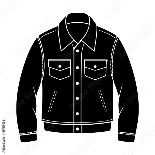 Denim Jacket Front View Silhouette