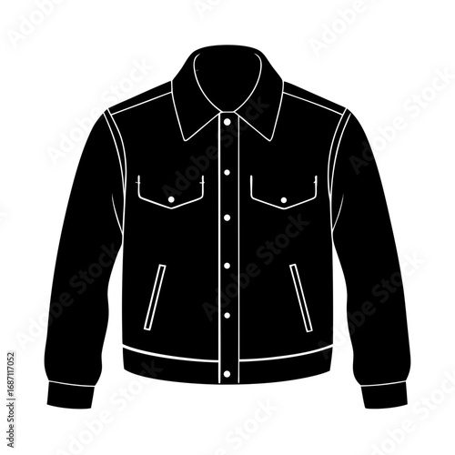 Denim Jacket Front View Silhouette