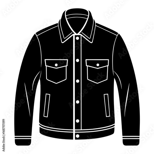 Denim Jacket Front View Silhouette