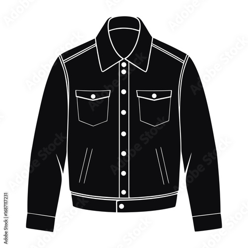 Denim Jacket Front View Silhouette
