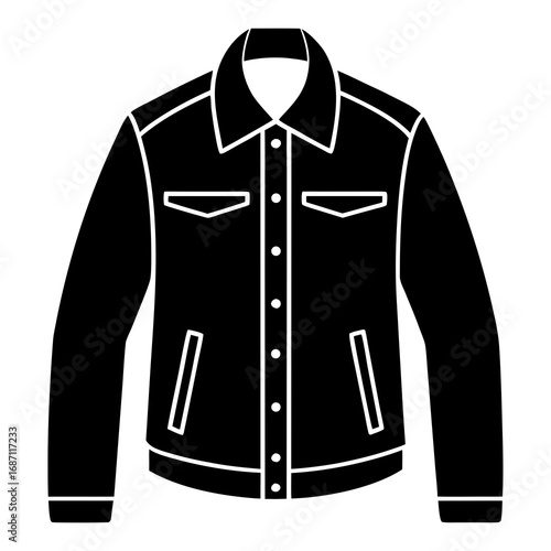 Denim Jacket Front View Silhouette
