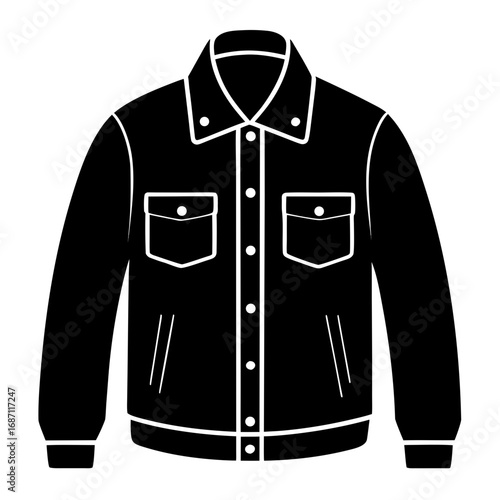 Denim Jacket Front View Silhouette
