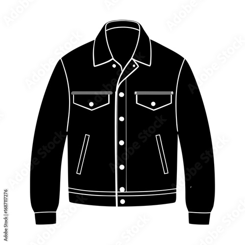 Denim Jacket Front View Silhouette