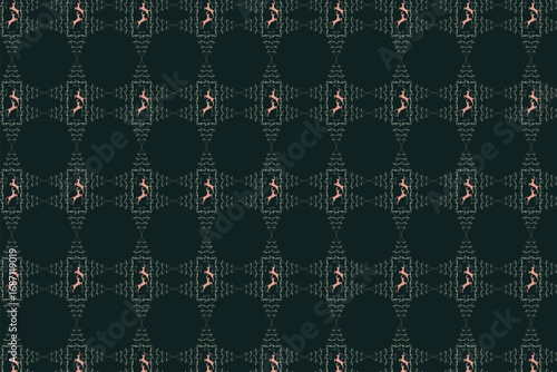 Whimsical line art doodles and tactile analog textures Christmas Seamless Pattern for Christmas cards, textiles, and digital backgrounds. holiday wrapping paper and fabric design