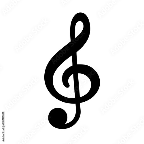 Download free vector graphic of black treble clef for music notation and musical symbols design needs
