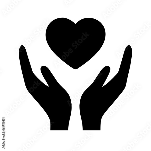 Heart in hands vector illustration for love and care concept graphic design element download now for free