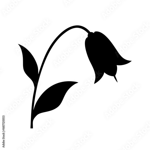 Download beautiful black silhouette of bellflower vector illustration for graphic design needs