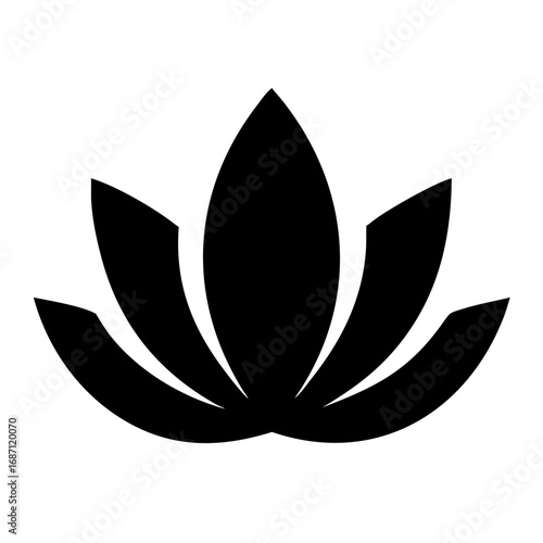 Black lotus flower vector illustration for yoga studio logo design and spa wellness center logo design