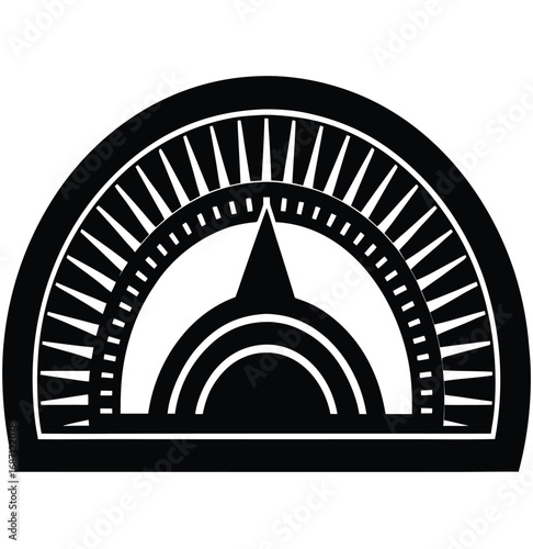 Abstract vector illustration of world, temple, and travel symbols