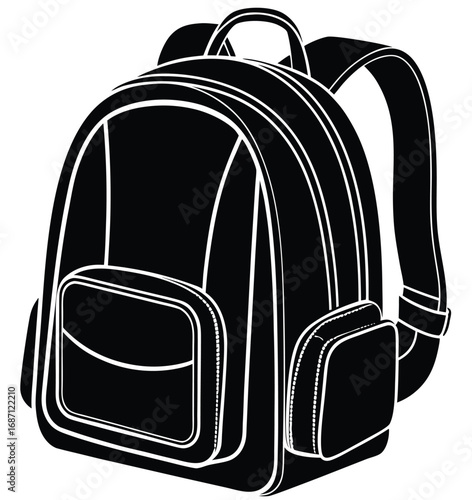 Red travel backpack with handle isolated on a white background