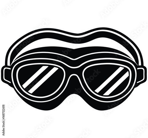 Vector illustration of protective eyewear like glasses, goggles, and masks for swimming and fashion
