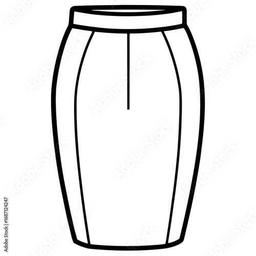 Clean Line Art Pencil Skirt Design