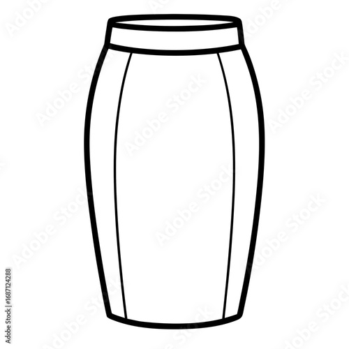 Clean Line Art Pencil Skirt Design