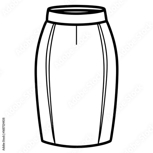 Clean Line Art Pencil Skirt Design