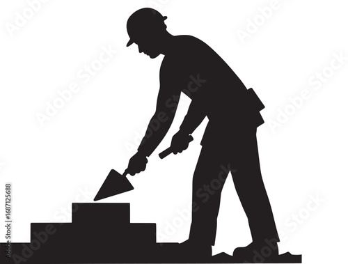 Bricklayer Silhouette Vector