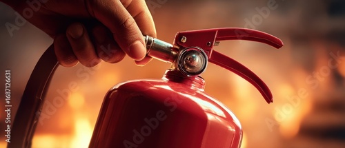 The Red Fire Extinguisher Ready for Emergency Situations