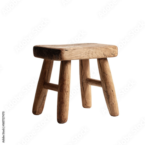 Simple wooden stool with a rustic look