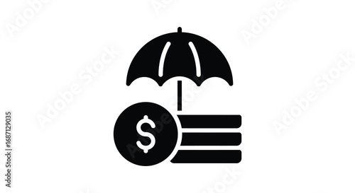financial protection symbolized by umbrella over dollar stack
