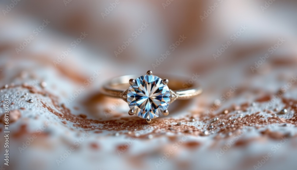 Fototapeta premium create an elegant and romantic image of a diamond engagement ring symbolizing love, proposal, mitment, and romance