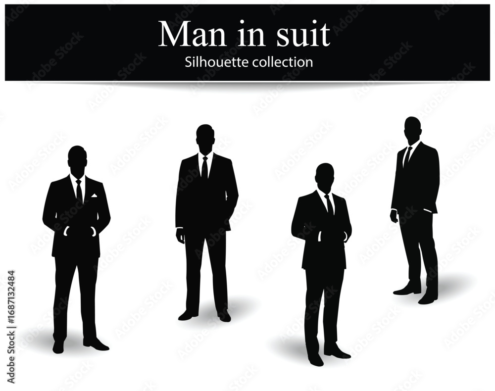 Professional businessmen silhouettes exuding confidence and success in formal attire Professional businessmen silhouettes exuding confidence and success in formal attire