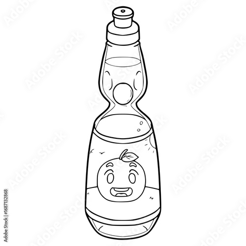 orange ramune illustration hand drawn outline vector