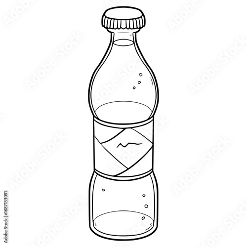 soda bottle illustration hand drawn outline vector