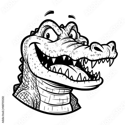 A charismatic alligator, exuding confidence and a playful charm, is presented as a delightful cartoon. It embodies the spirit of fun and entertainment. vector illustration 