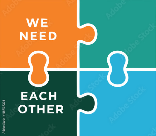Puzzle pieces fitting together perfectly symbolizing unity and team support to achieve a shared goal
