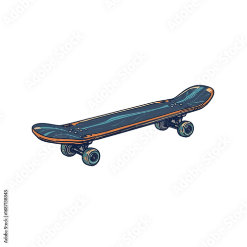 Bright colored skateboard vector illustration