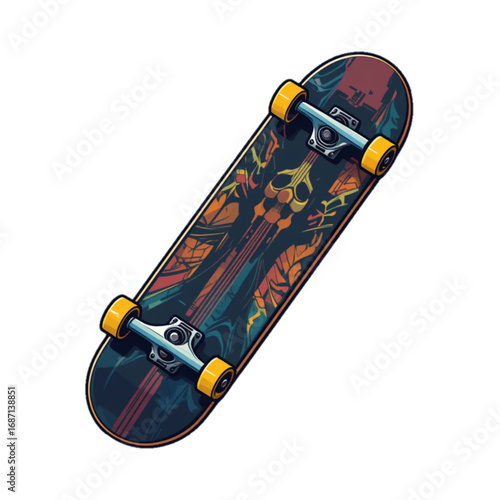Bright colored skateboard vector illustration