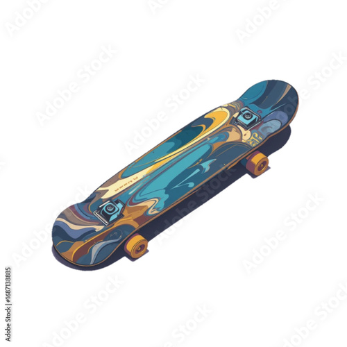 Bright colored skateboard vector illustration