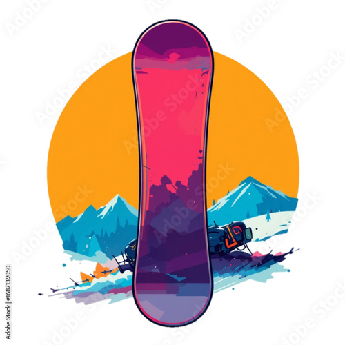 Bright colored skateboard vector illustration
