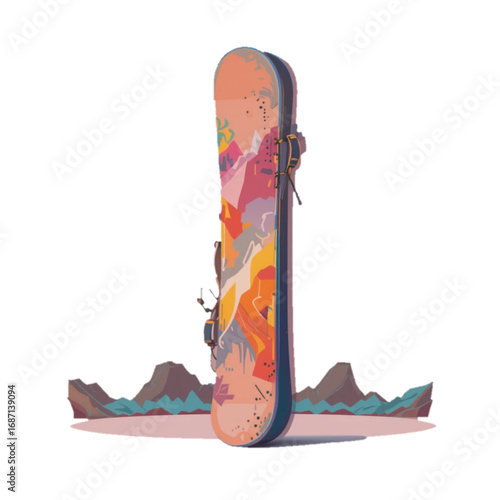 Bright colored skateboard vector illustration