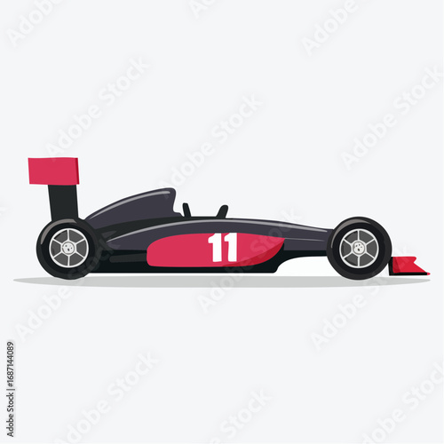 Race Car Illustration Sleek Design for Speed and Competition