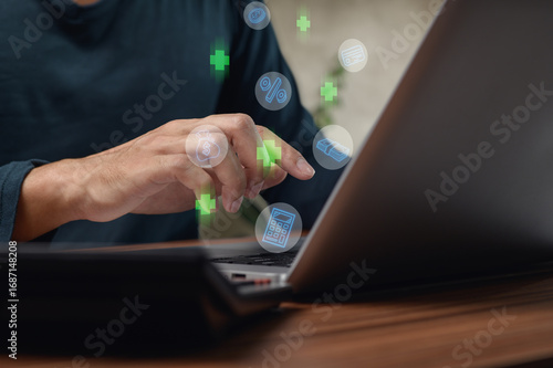 Digital Banking Icons for Investment Growth and Fintech Strategy
