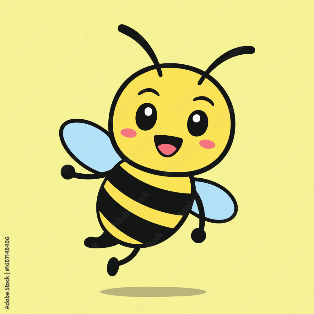 Obraz premium Smiling Bee Mascot 