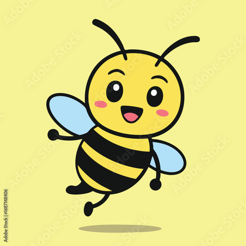 Smiling Bee Mascot
