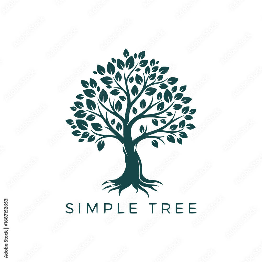 Obraz premium Creative Minimalist Tree Logo Design