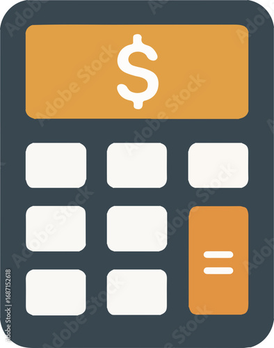 Calculator icon: The iconic image of a calculator, featuring the dollar sign, representing financial calculation.