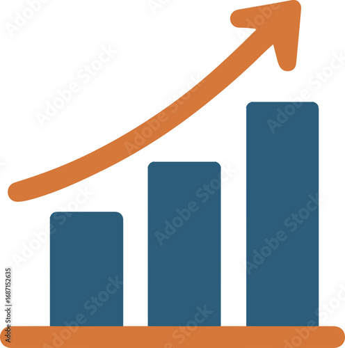 Ascending Graph of Progress: An upward trending graph, depicting business growth and data analysis. A visual representation of success and development.