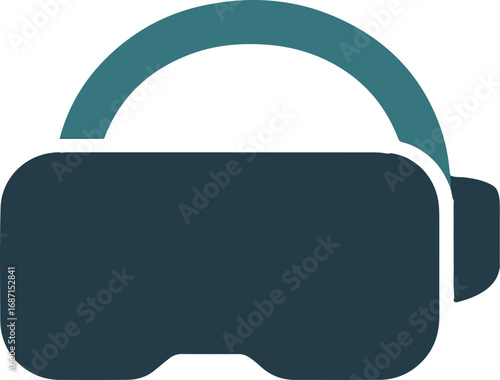 VR Headset: Minimalist illustration of a virtual reality headset, a symbol of immersive digital experiences, innovation, and technological advancement.